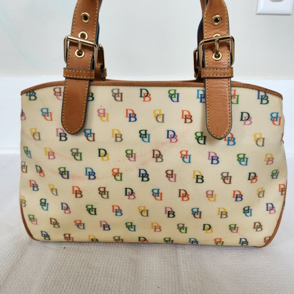 Dooney & Bourke Multi-Colored Leather-Trimmed Monogram Y2K Handle Bag w/Dust Bag - Picture 5 of 16